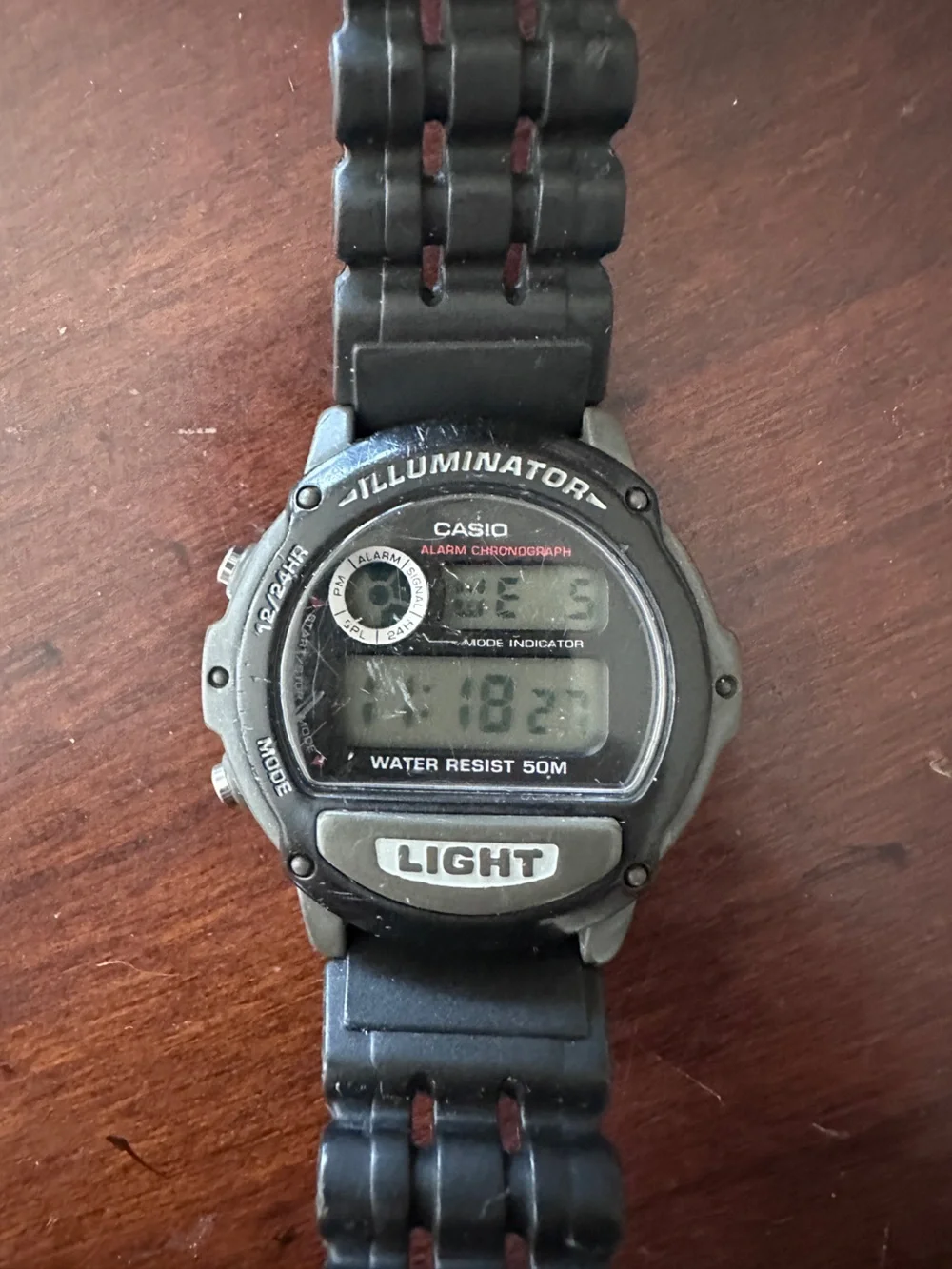 Casio Black Digital Illuminator Watch with Silver Accents